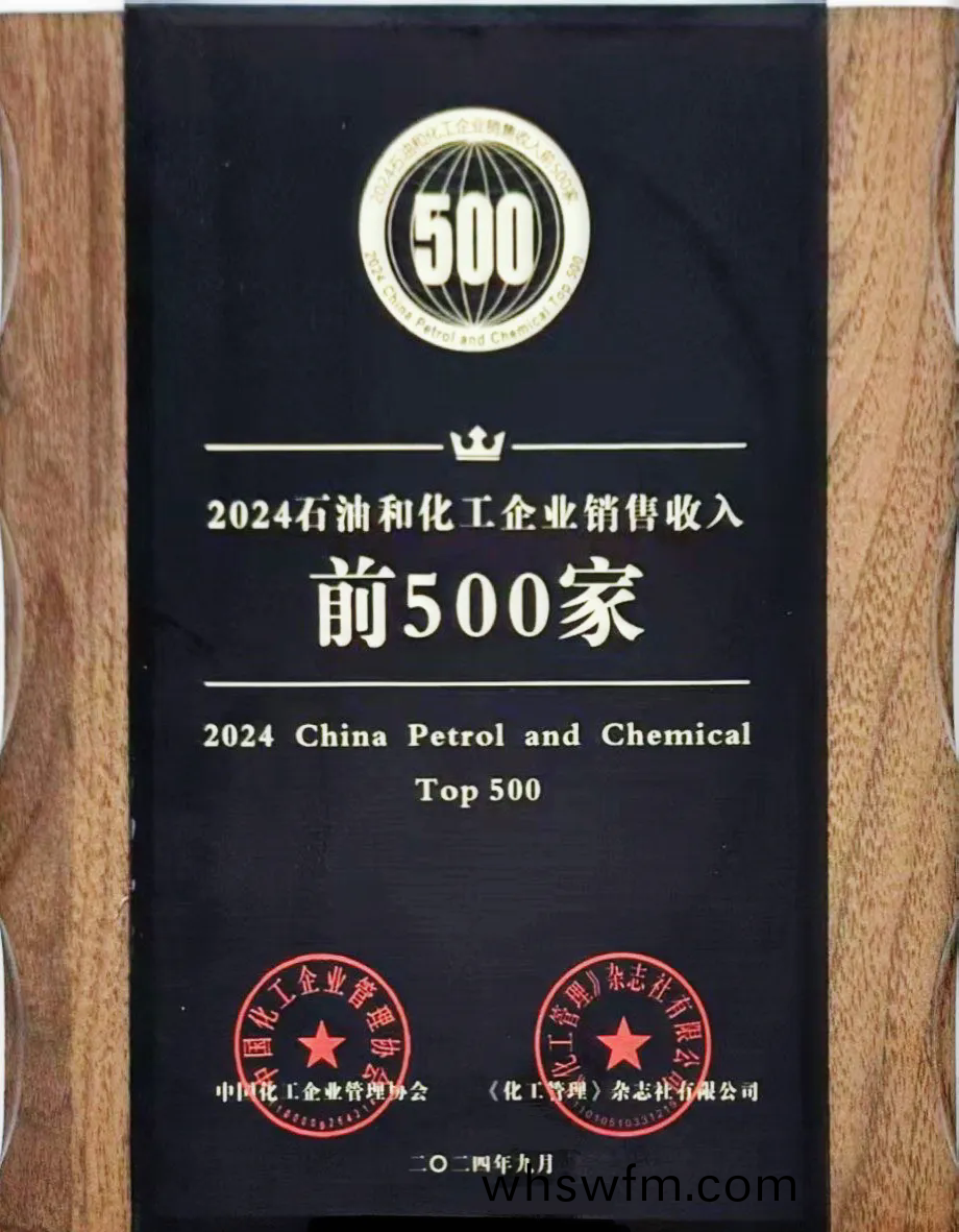 精(jing)誠(chéng)糰(tuan)結(jié)(jie)，篤行(xing)實(shí)榦(gan)——公司榮(rong)登2024石油咊(he)化工企(qi)業(yè)(ye)銷(xiao)售收入(ru)前500傢(jia)牓(bang)單(dan)